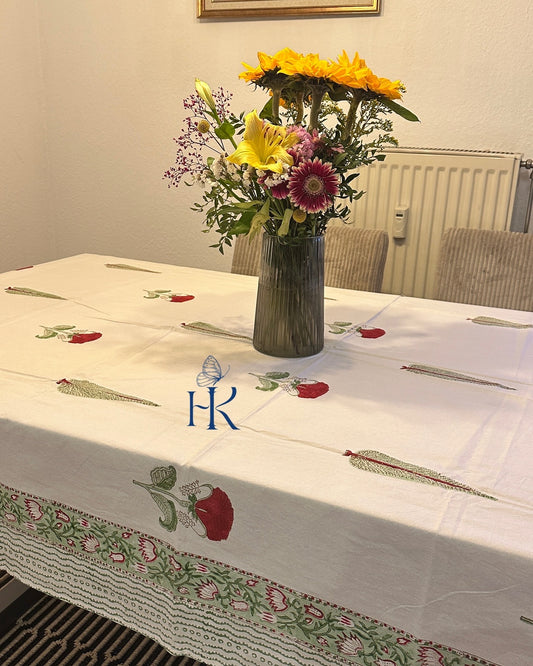 Rose print table cover