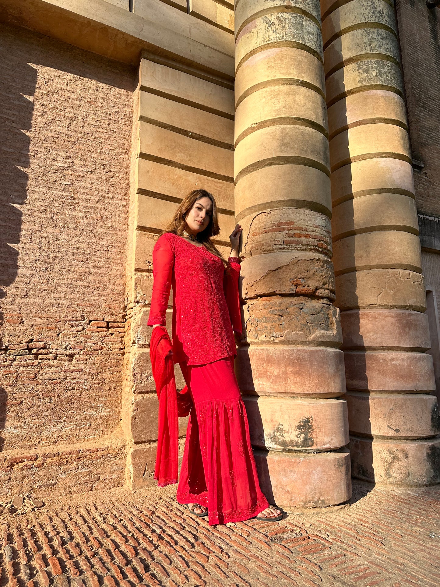 Chikankari and Mukaish Sharara set