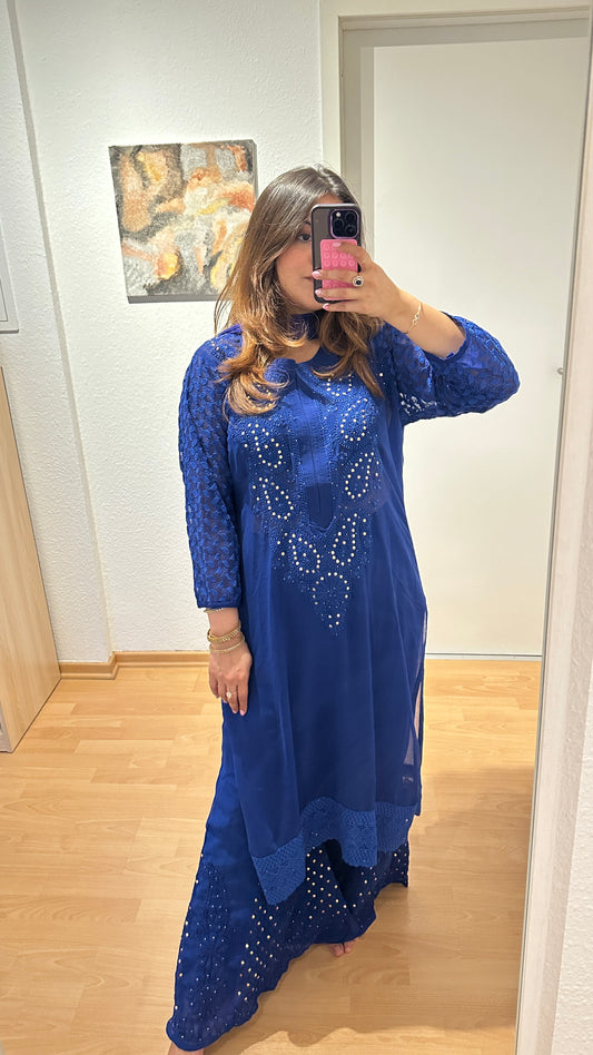 Royal Blue Sharara set