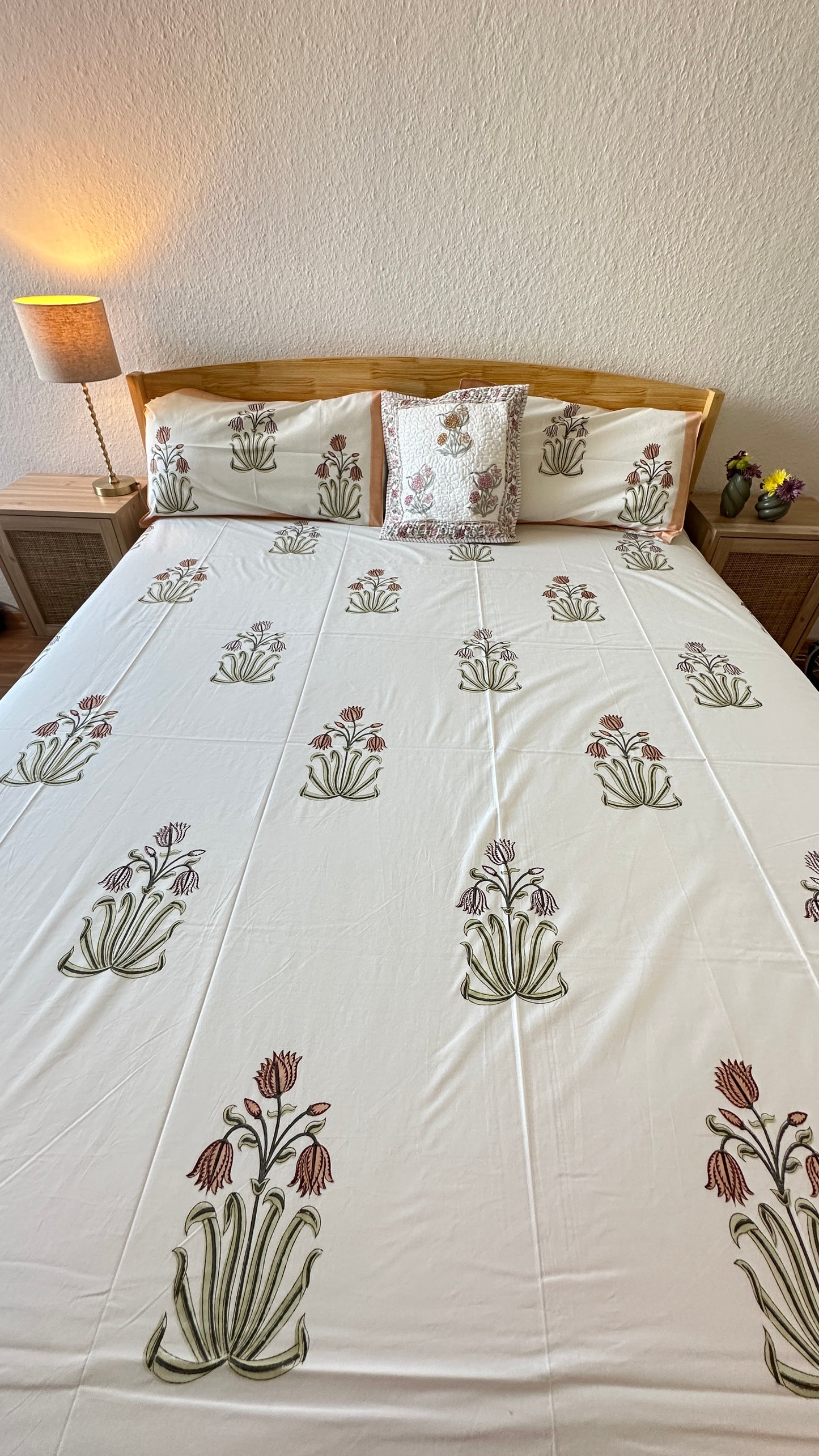 Premium block print bedsheet