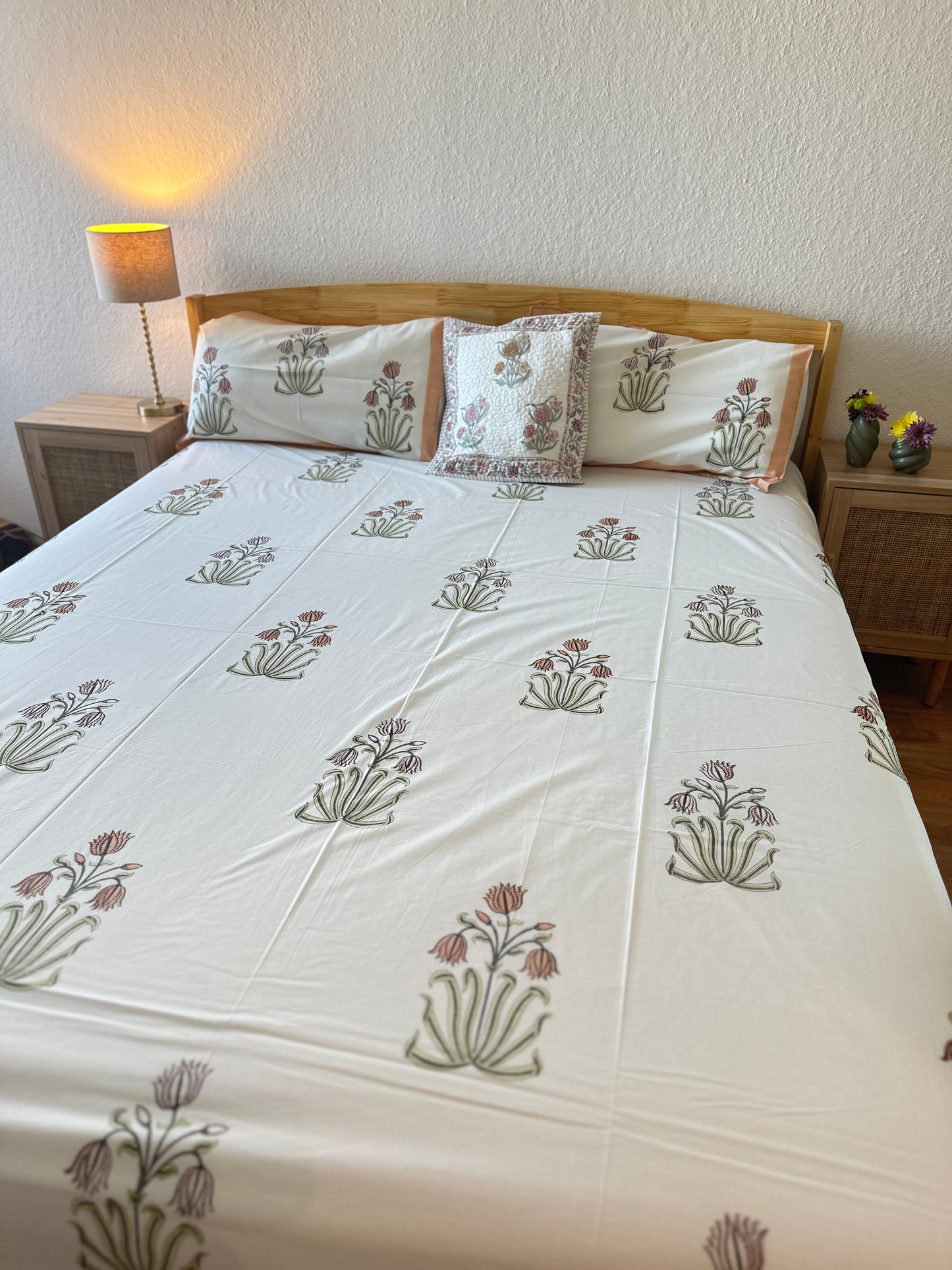 Premium block print bedsheet