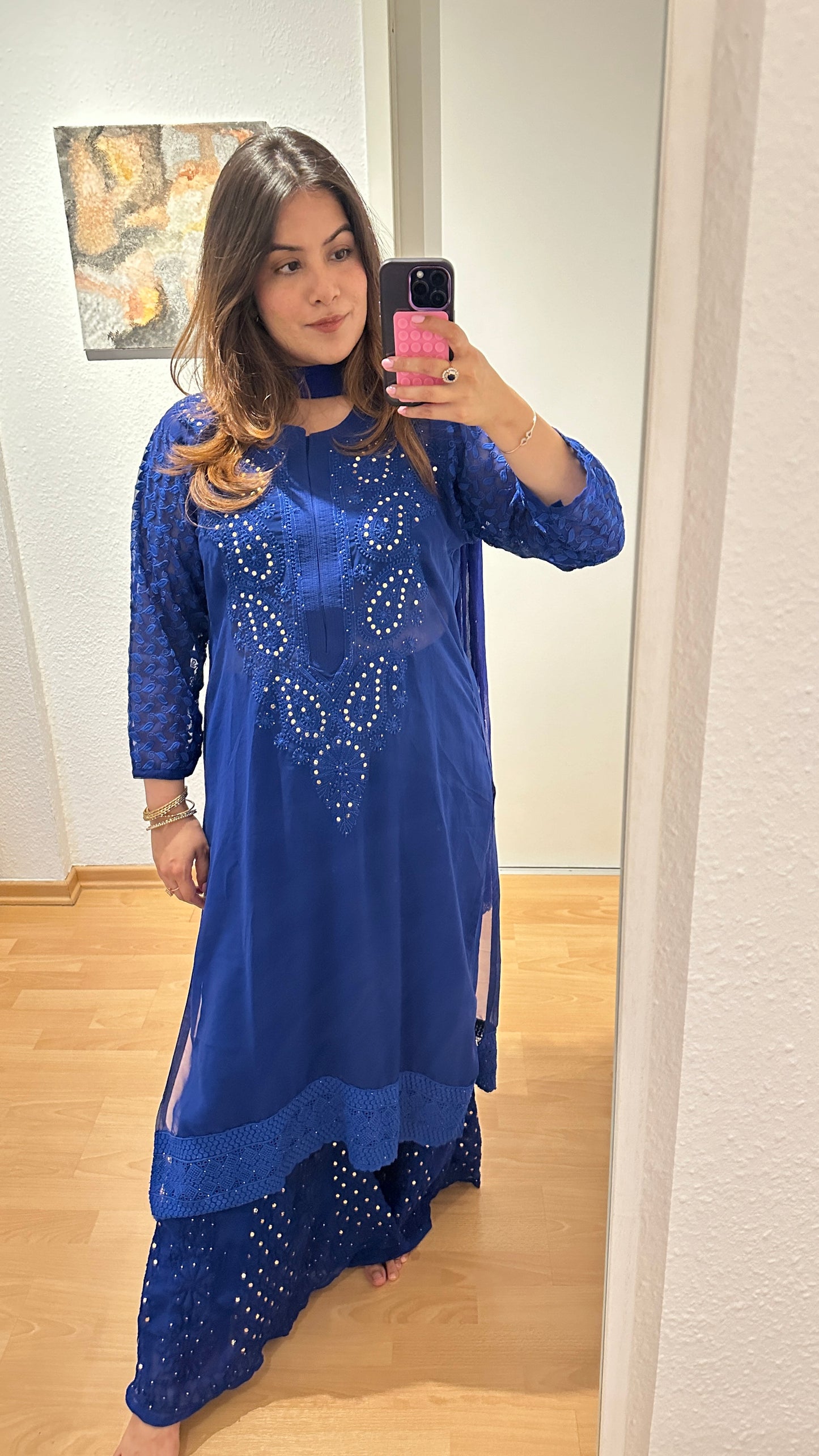 Royal Blue Sharara set