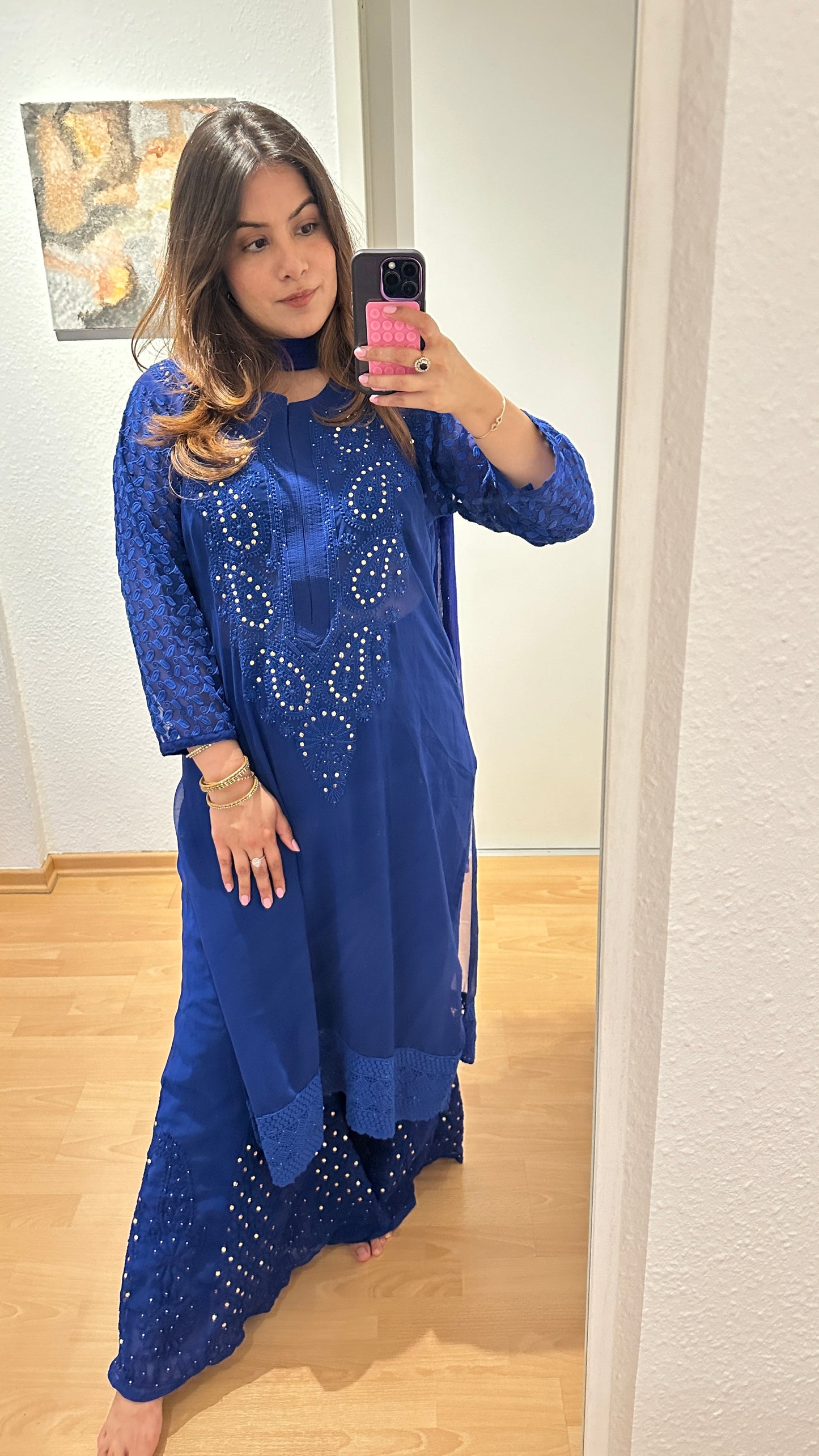 Royal Blue Sharara set
