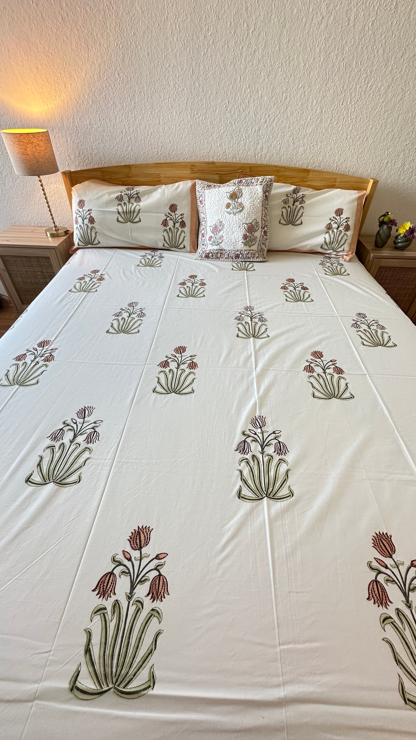 Premium block print bedsheet