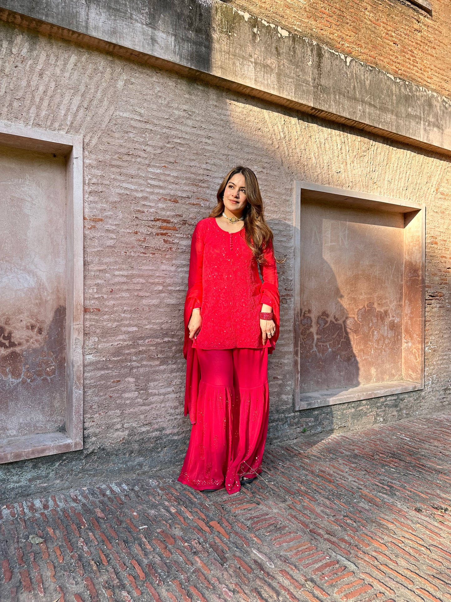 Chikankari and Mukaish Sharara set